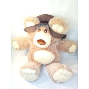 Signed Xavier Roberts Furskin Bear Plush Pink Peach Cabbage Patch Kids Vintage